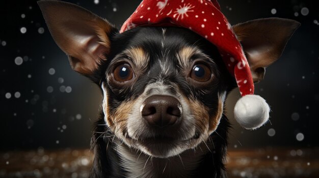 Perro de Navidad con sombrero