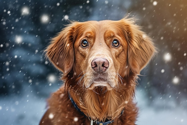 un perro en la nieve