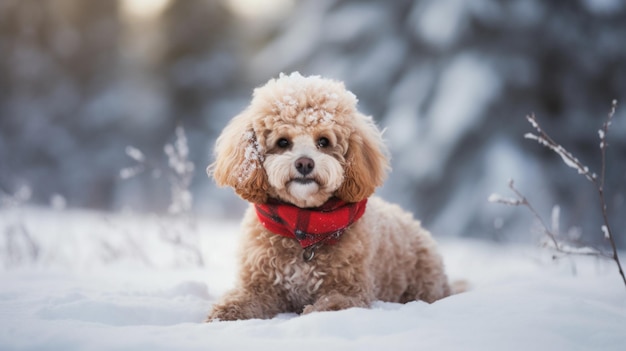 un perro en la nieve