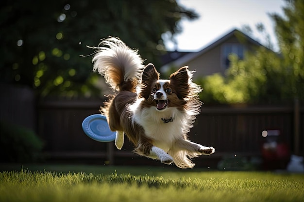 Perro Papillon elegante con orejas revoloteando