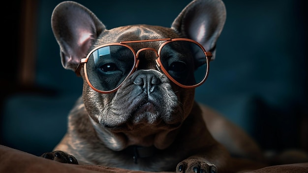 Un perro con un par de gafas de sol