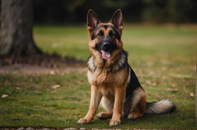 Foto perro pastor alemán aislado en fondo negro en el estudio