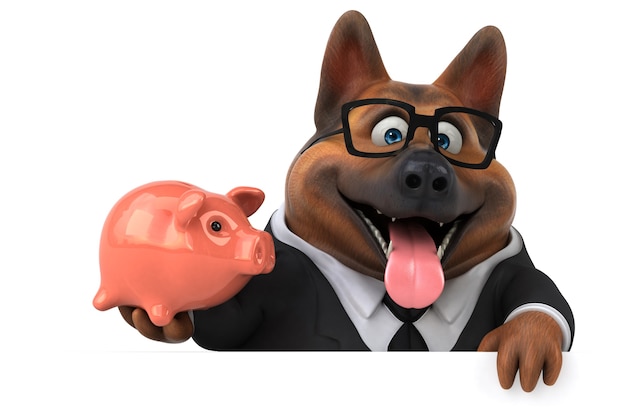 Perro pastor alemán - Ilustración 3D