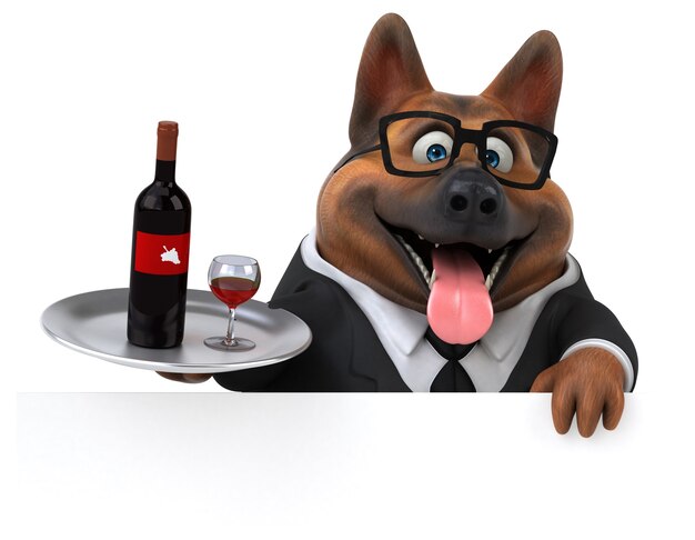 Perro pastor alemán - Ilustración 3D