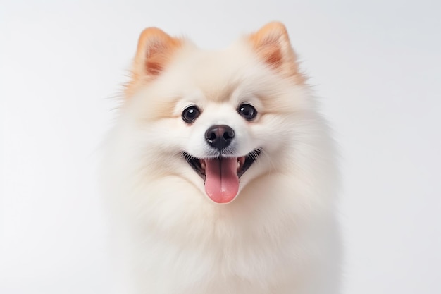 Perro pastor Spitz en un fondo blanco aislado Generado por IA