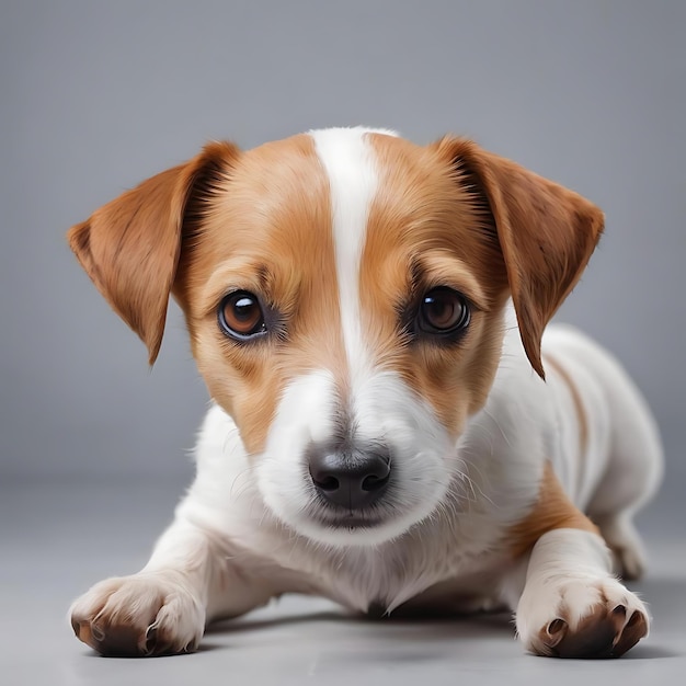 El perro pequeño Jack Russell Terrier está posando.