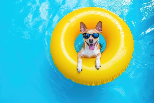 Perro en la piscina