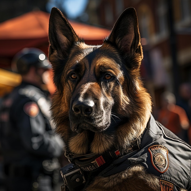 Perro policía entrenado para operaciones especiales