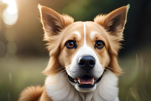 Un perro con una raya blanca en la cara.