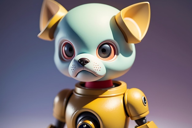 Perro robot AI robot inteligente papel tapiz de fondo ilustración de fondo mascota electrónica nueva tecnología