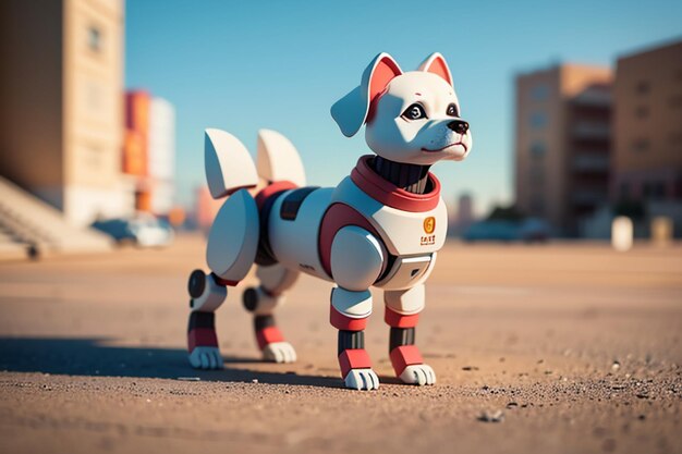 Perro robot AI robot inteligente papel tapiz de fondo ilustración de fondo mascota electrónica nueva tecnología