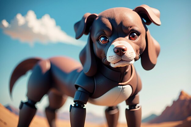 Perro robot AI robot inteligente papel tapiz de fondo ilustración de fondo mascota electrónica nueva tecnología