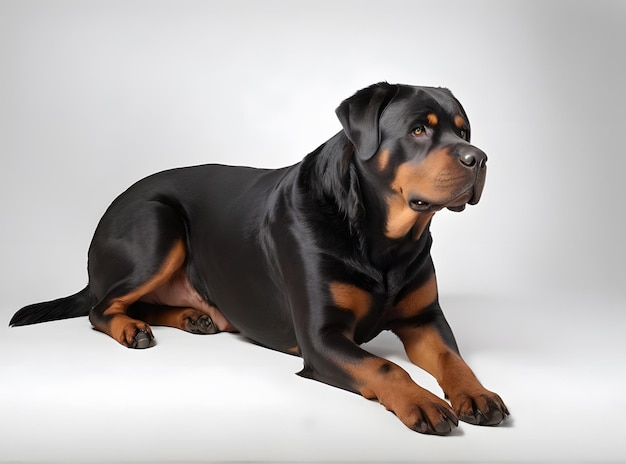 Perro Rottweiler sentado