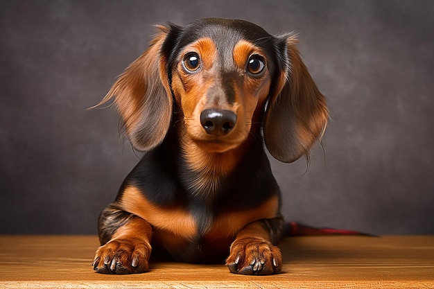 Foto un perro salchicha con ojos grandes