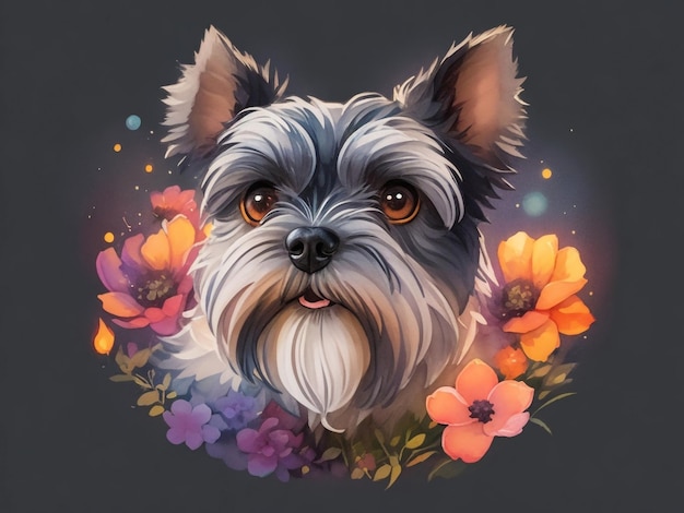 Un perro schnauzer de cara hermosa