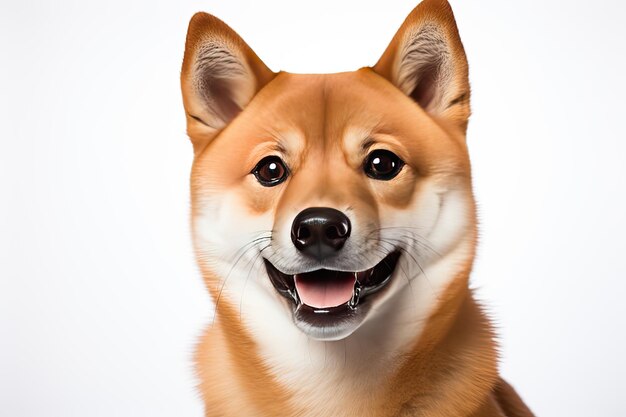 Perro Shiba Inu de rostro lindo aislado sobre un fondo blanco