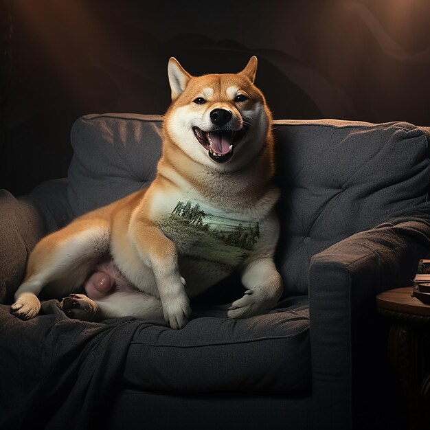 Foto un perro shiba muy lindo.