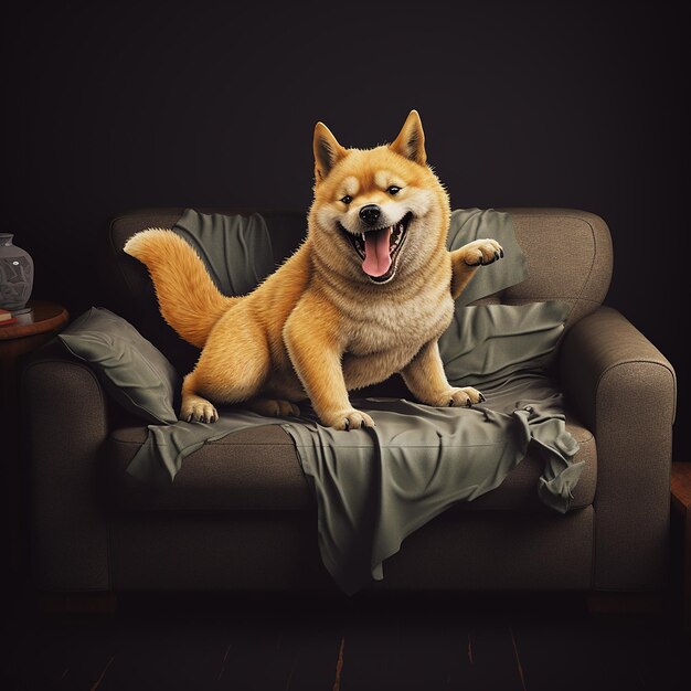 Foto un perro shiba muy lindo.