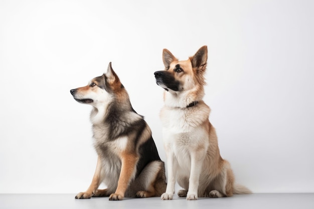 Perro sobre fondo blanco cuerpo completo con espacio libre