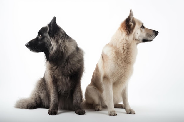 Perro sobre fondo blanco cuerpo completo con espacio libre