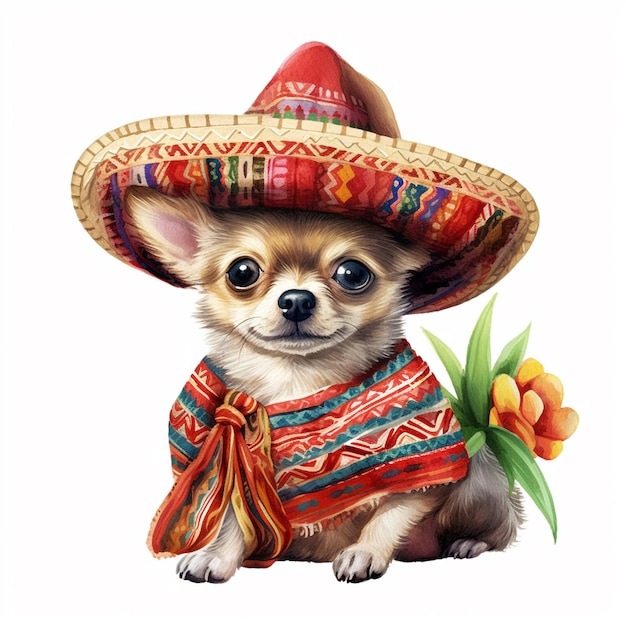 Un perro con sombrero y sombrero.