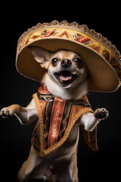 Foto un perro en un sombrero