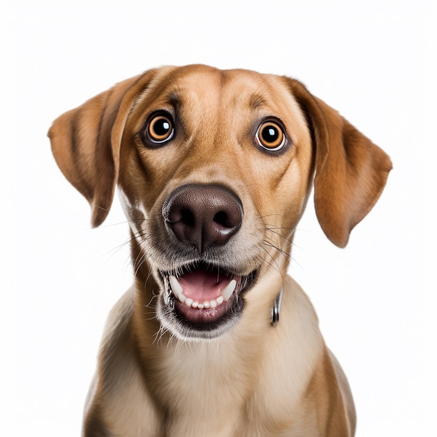 Foto perro sorprendido en perfecta exuberancia y luz suave