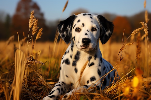 un perro tirado en un campo