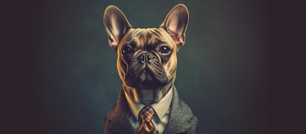 Perro con traje de negocios caro IA generativa