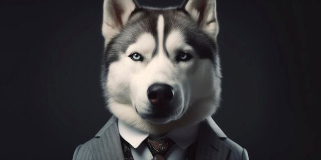 Foto un perro con traje