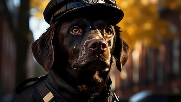 perro con uniforme de policia