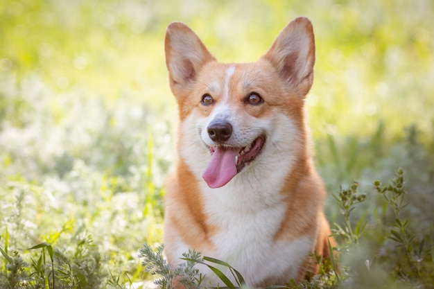 Perro Welsh Corgi en la hierba