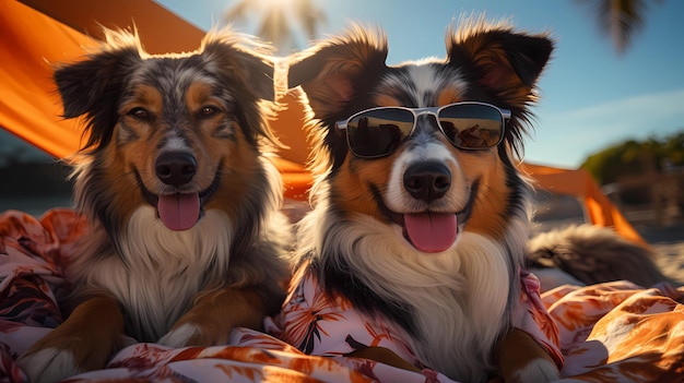 perros de diferentes razas con gafas geniales