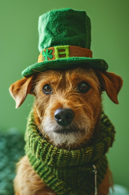 Perros con disfraces de duende en el día de San Patricio