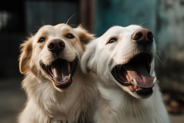 Perros felices Creado con tecnología de IA generativa