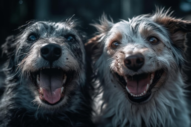 Perros felices Creado con tecnología de IA generativa