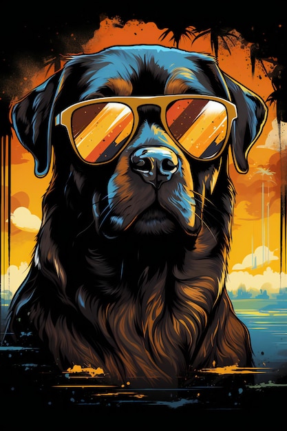 Los perros con gafas son una ilustración genial
