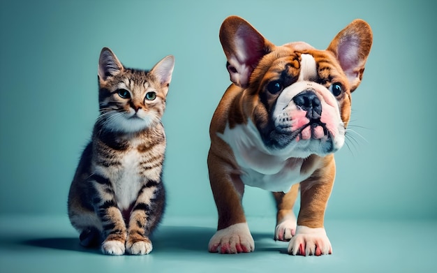 Perros y gatos lindos.