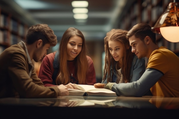 Perseguição acadêmica Estudar na biblioteca da faculdade IA generativa de alta resolução