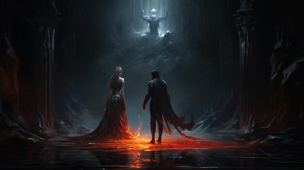 Persephone und Hades in der Unterwelt-Fantasie