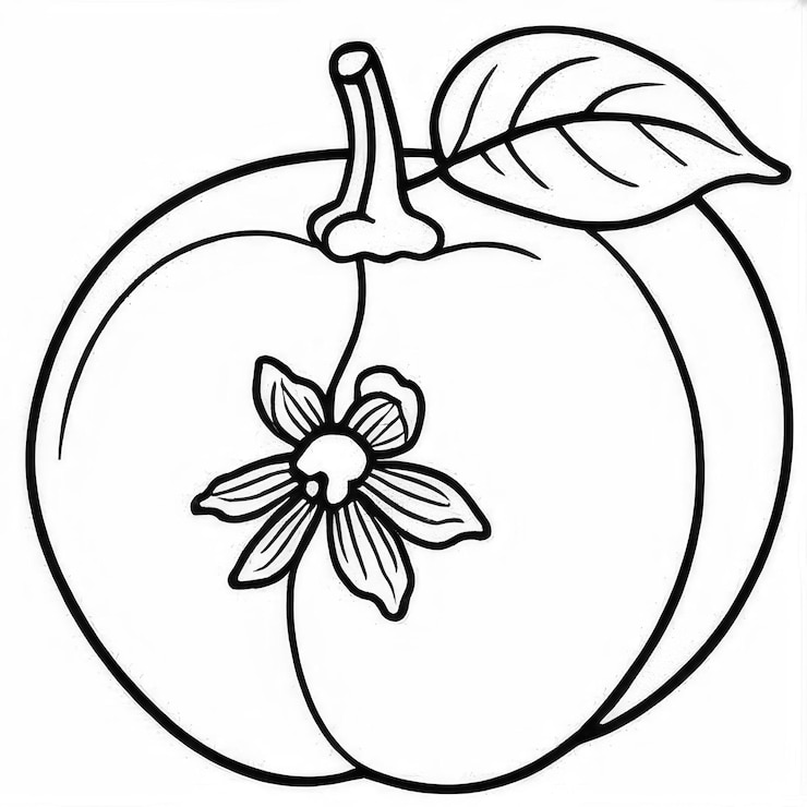 Foto persimmon contorno preto e branco livro de colorir bonito