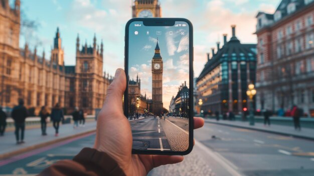 Person, die den Big Ben-Uhrturm fotografiert