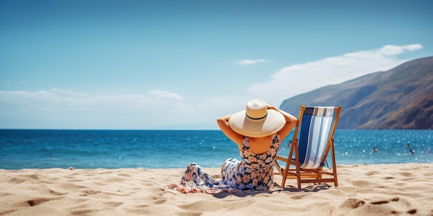 Person, die einen tropischen Strand genießt