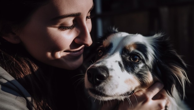 Person mit Hund, Frau und Hund, Person und Hund