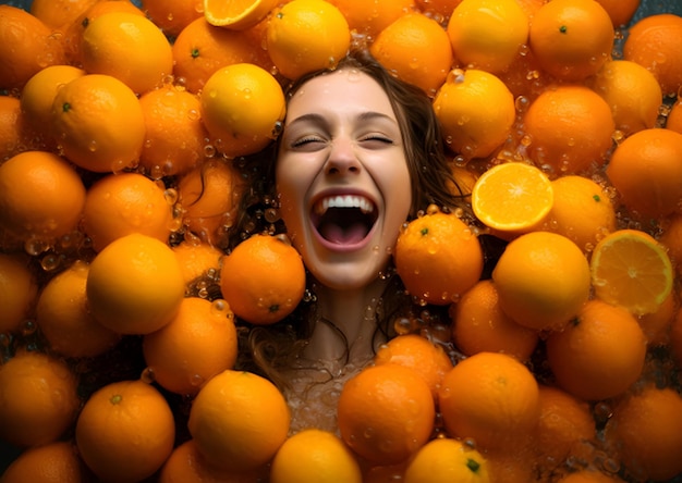 Person mit Orangen