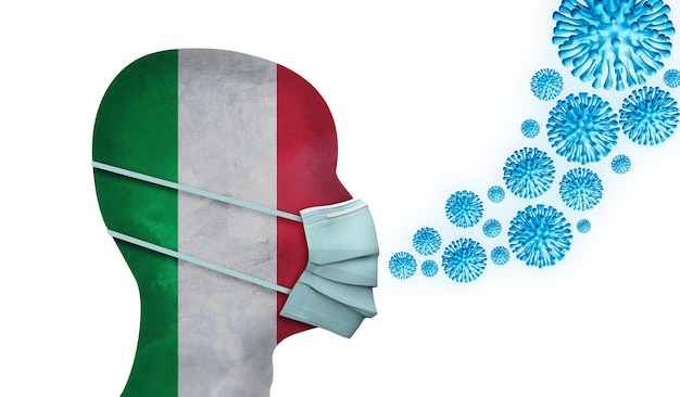 Persona de atención médica de Italia con mascarilla protectora d render