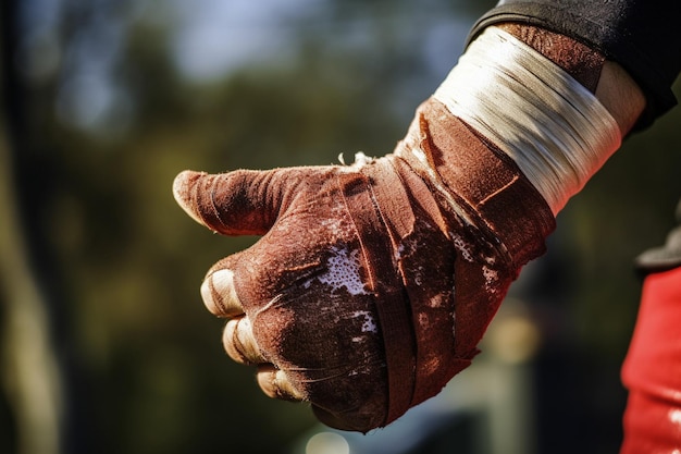 Una persona con un brazo roto en una enfermedad de yeso IA generativa