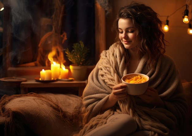 Una persona disfrutando de una sopa de fideos en un ambiente acogedor.