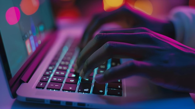 una persona escribiendo en un teclado de portátil con las palabras "x" en el teclado