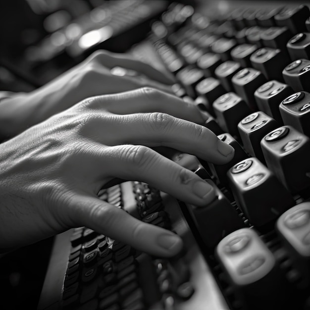 Foto una persona escribiendo en un teclado.